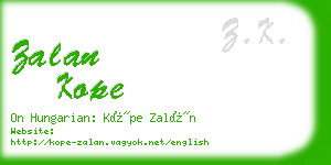 zalan kope business card